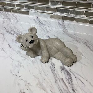 Vintage Quarry Critters Baboo Bear large figurine laying bear stone critter